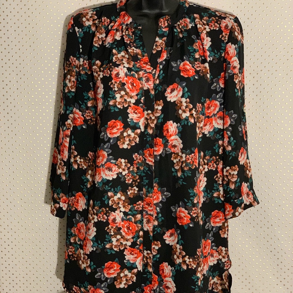 NWO Lipslide Long Sleeve Floral Blouse ~ Size L